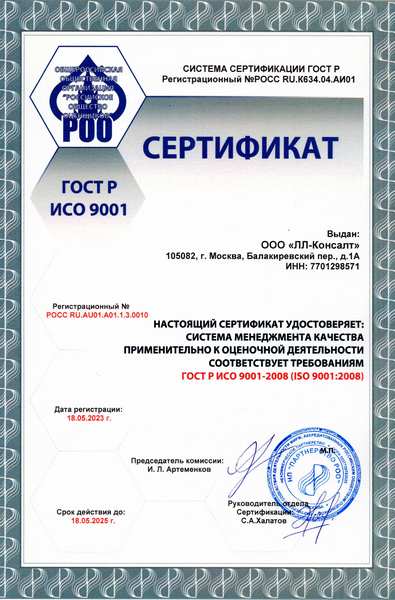 Сертификат ISO - 2023 год